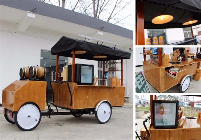 Customizable Electric Cargo Bike Street Vending Bicycle Adult Tricycle Moblie Drink Bubble Tea Coffee Van Cafe Cart for Sale