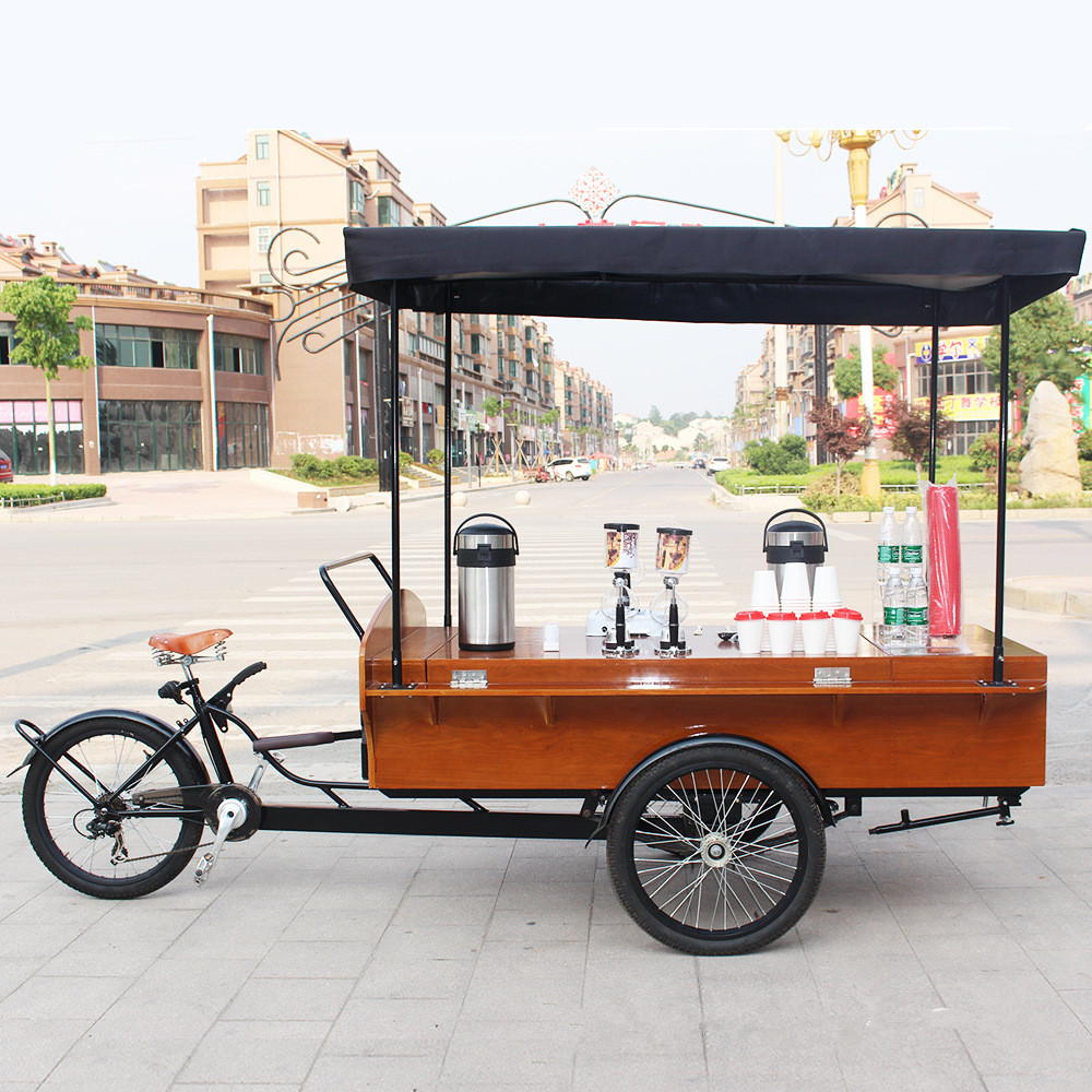 Multifunction Adult Tricycle Electric Cargo Bike Kiosk Mobile Food Display Cart for Sale Coffee Fruit Beer on The Street