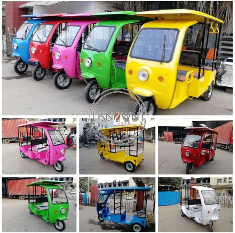 OEM Commercial 6 Passengers Electric Car Solar Tricycle Scooter Three Wheel Tuk Tuk with CE ISO