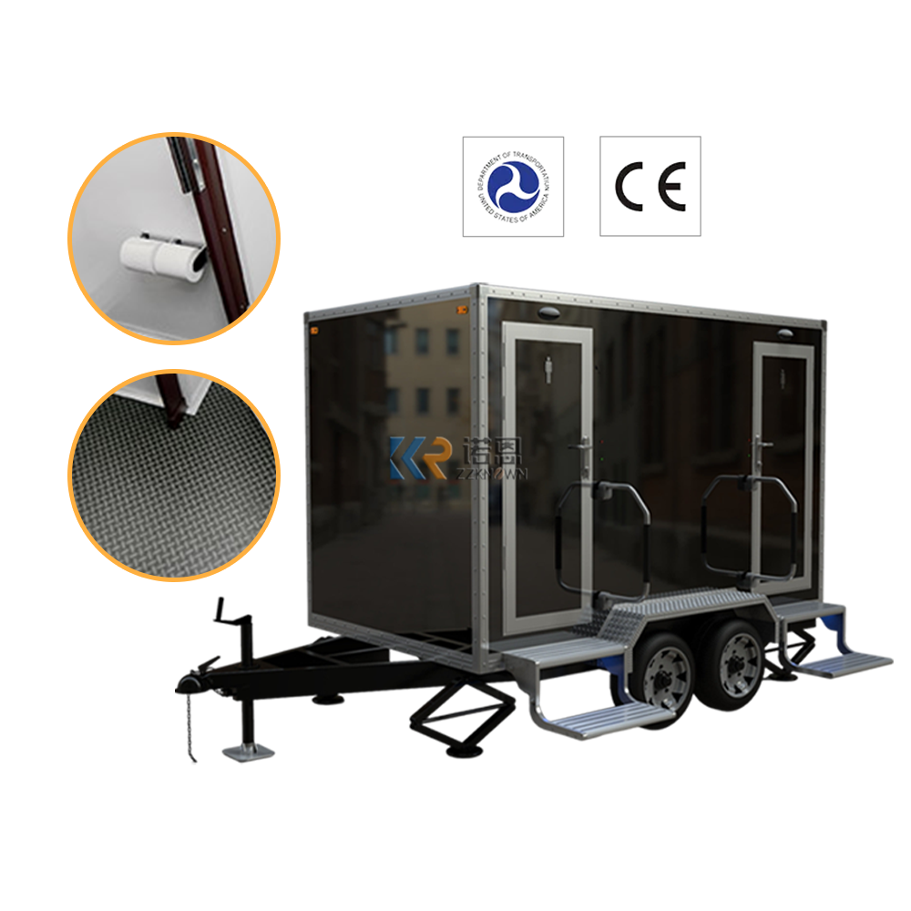 Portable Luxury Restroom Toilet Trailer Kitchen Sewage 110v Moveable Toilet And Shower Trailer House On Wheels 