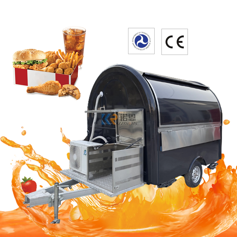 KN-250W Customized Fry Ice Cream Roll Coffee Food Vans Mobile Fryer Food Cart