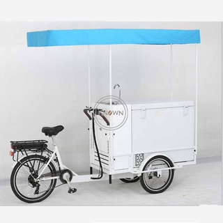Mobile Electric Ice Cream Cargo Bike Best Adult Tricycle With High Capacity Freezer for Sell Cold Drinks Such As Cola Beer