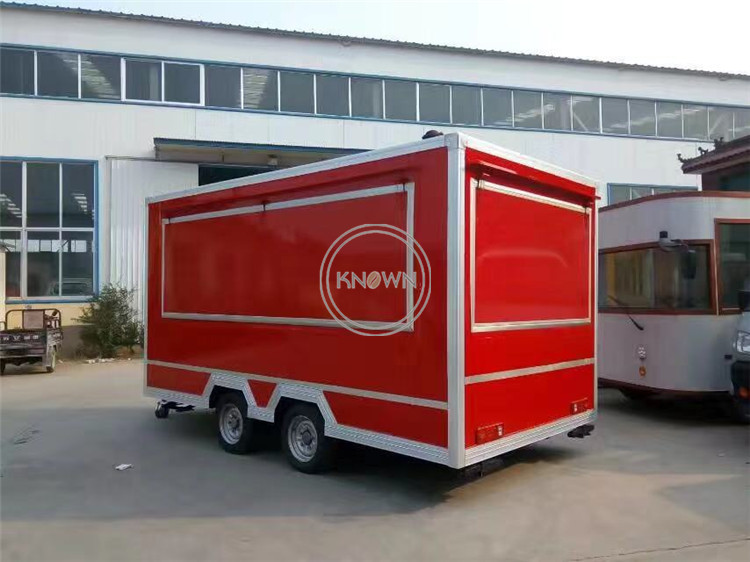 KN-FSH-500 Street Catering Mobile Fast Food Trailer For Sale With Porch Fully Equipped