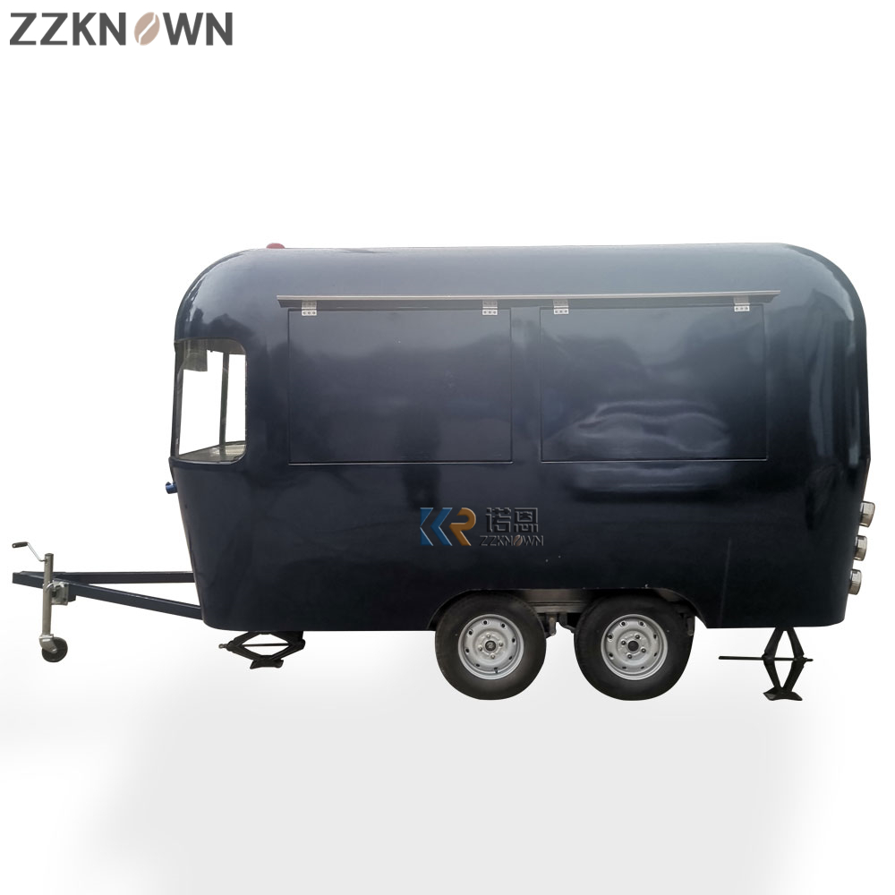 KN-XL-400K Mobile Fast Steel Food Trailer Mobile Kitchen Pizza Coffee Cart Coffee Cart Food Truck For Sale