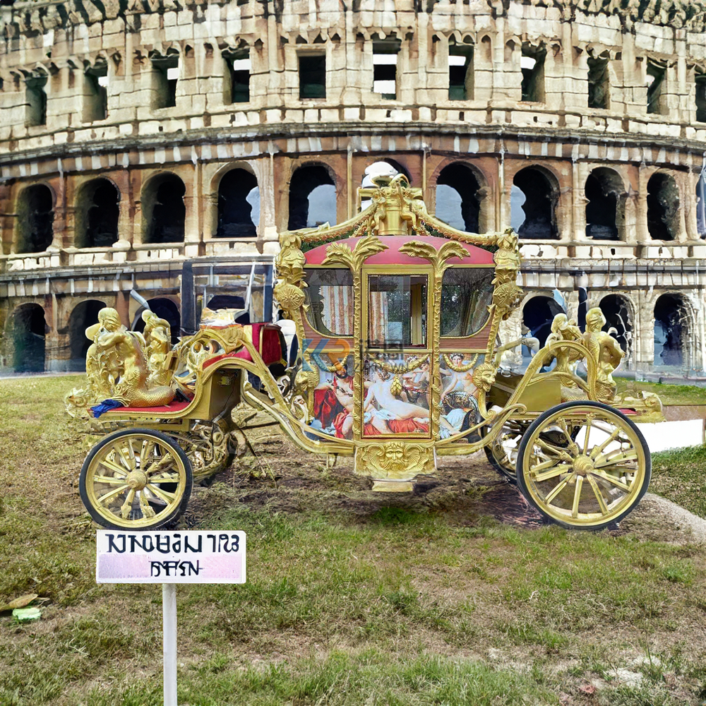 OEM European Royal Horse Drawn Wagon Electric Wedding Photography Scenic Reception Exhibition Most Popular Horse Carriage