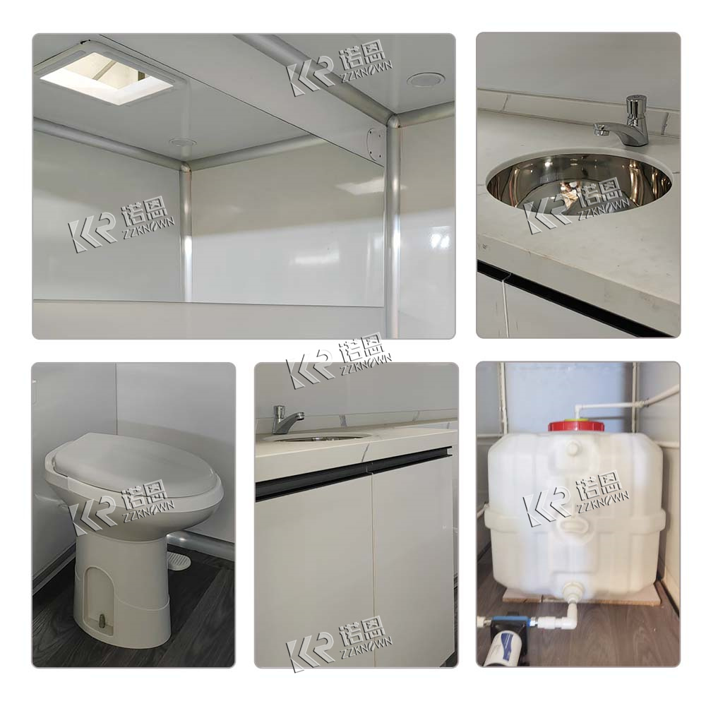 Luxury Portable Personal Toilet Trailer Restroom Luxe Wc Trailer with Stainless Steel Steps for Sale 
