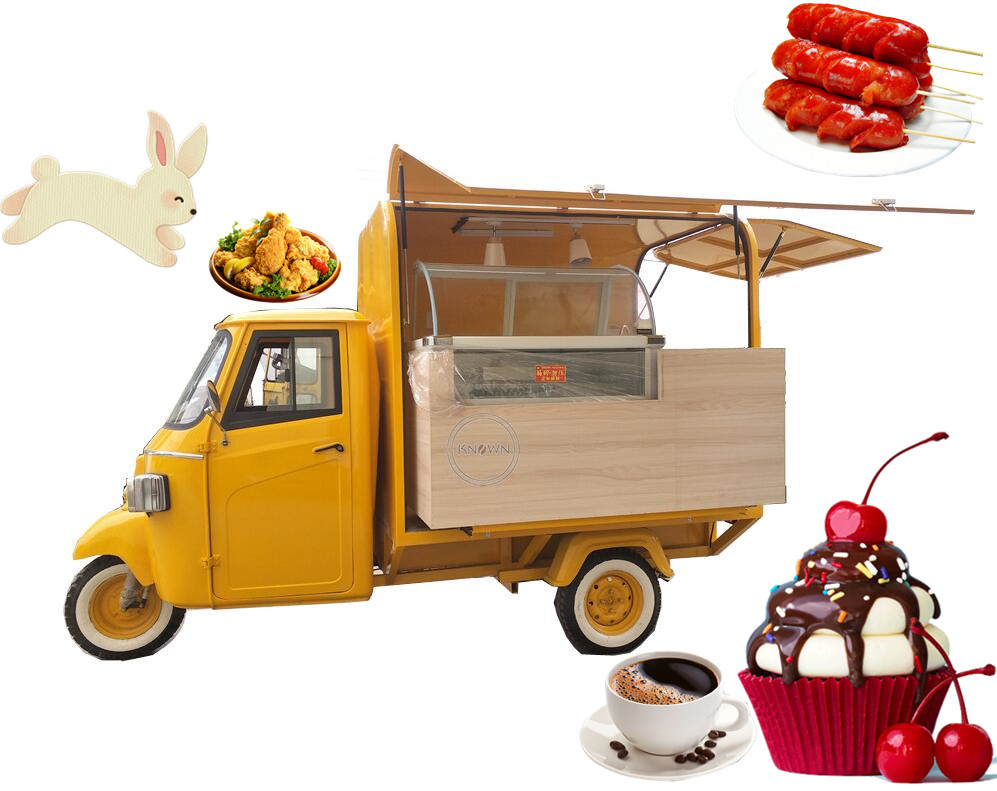 3 Wheel Ice Cream APE Food Cart With CE Certification Mobile Fast Food Vending Van Electric Tricycle Coffee Truck