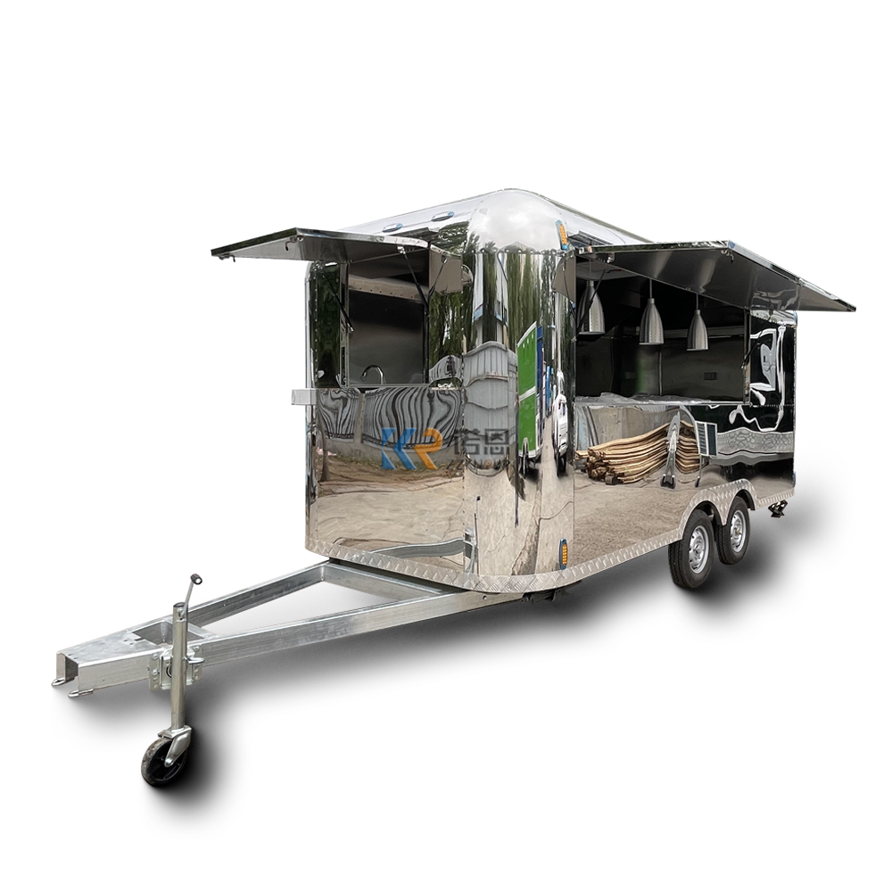 KN-QF-450F Full Kitchen Concession Stand Custom Italian Coffee Van Mobile Kebab Commercial Food Truck Trailer