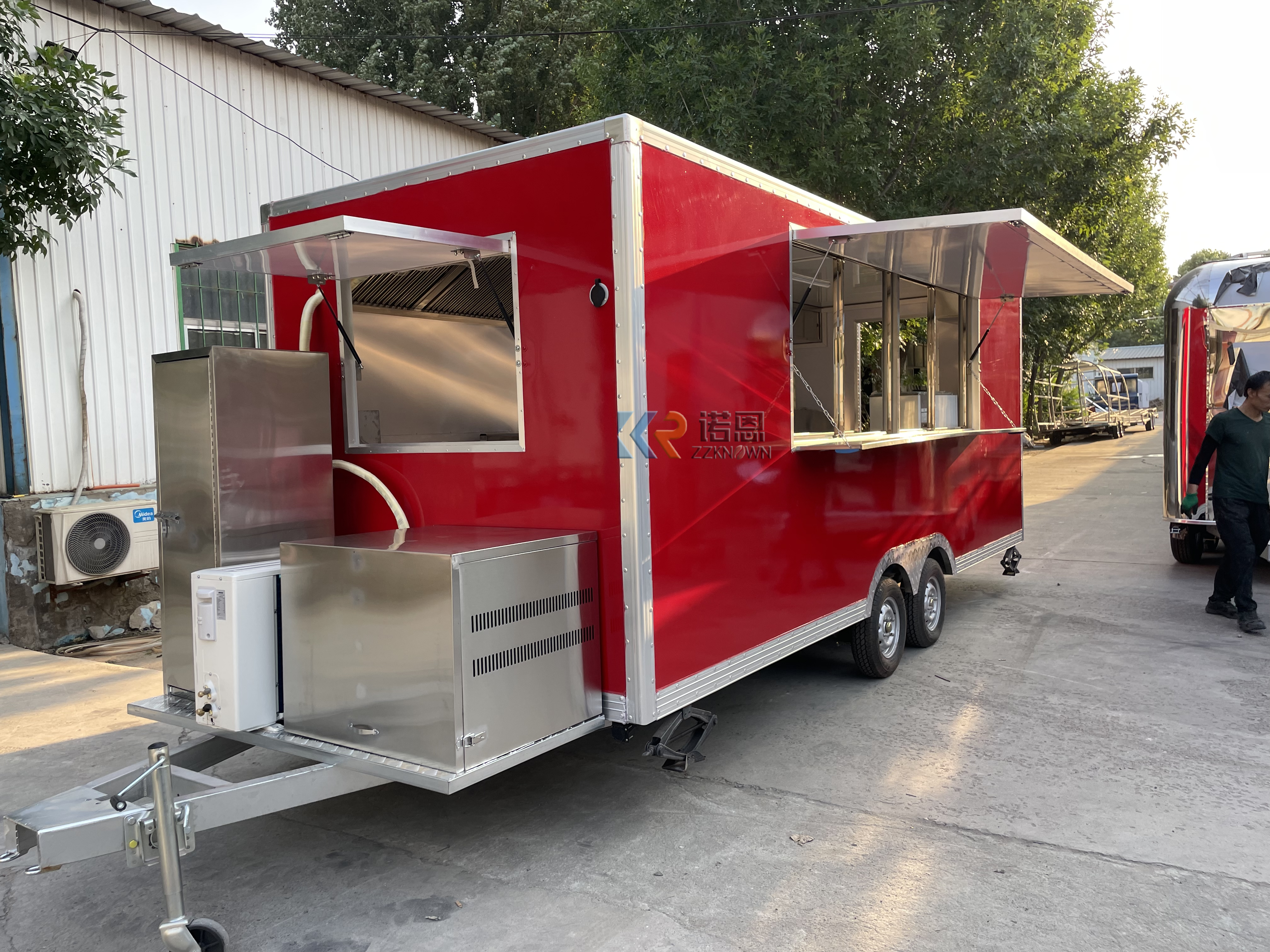 KN-FSH-550 Street Fast Food Trucks Mobile Food Trailer Breakfast Snack Ice Shop Kitchen Equipment