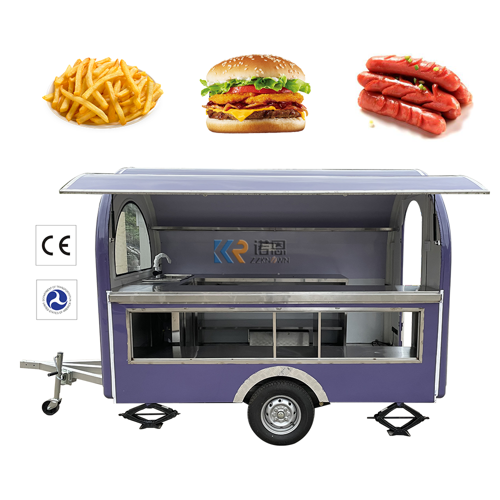 KN-FR-280B Mobile Catering Food Cart Burger Food Van Coffee Bar Mobile Kitchen Food Truck Trailer