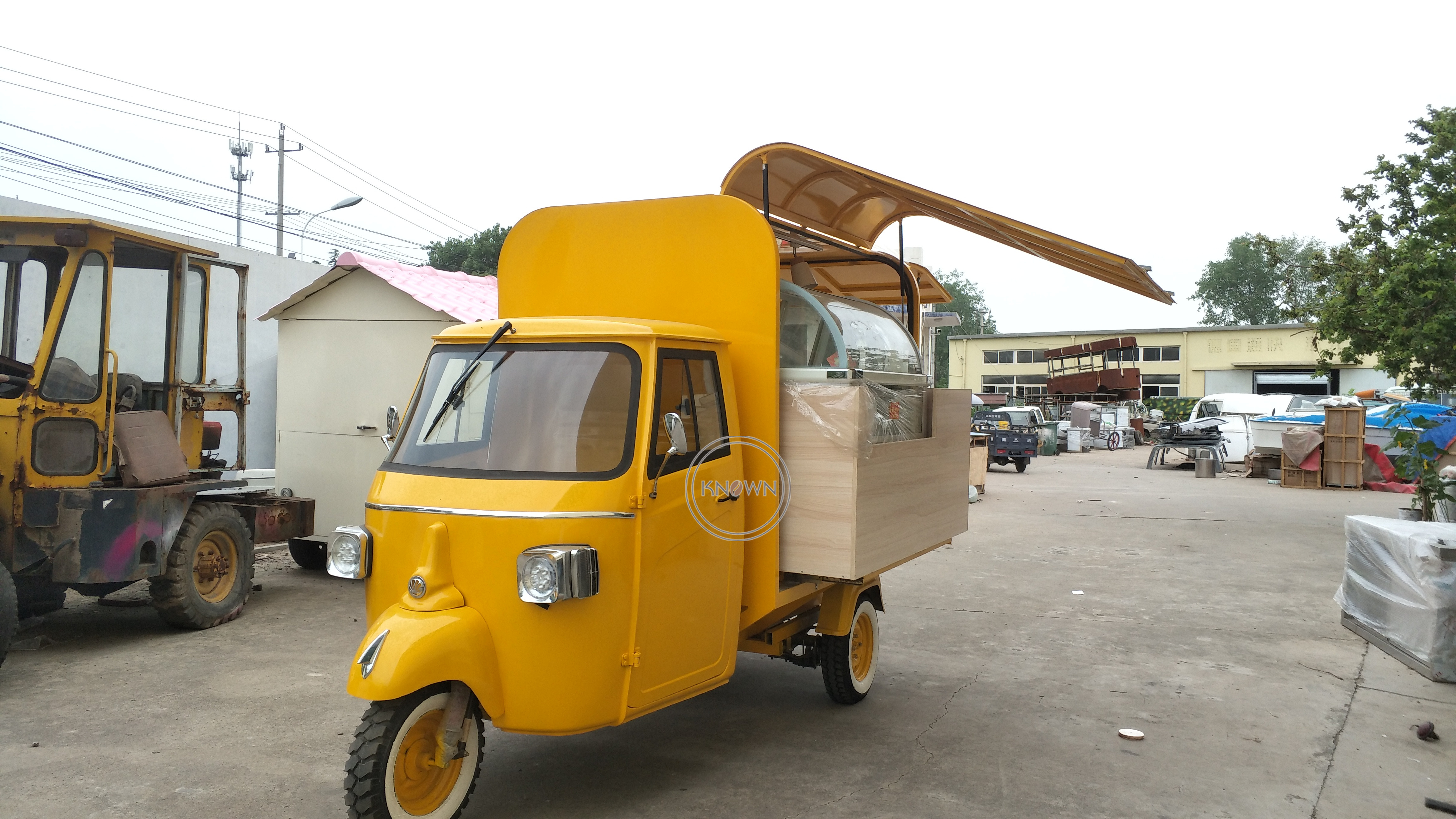 3 Wheel Ice Cream APE Food Cart With CE Certification Mobile Fast Food Vending Van Electric Tricycle Coffee Truck