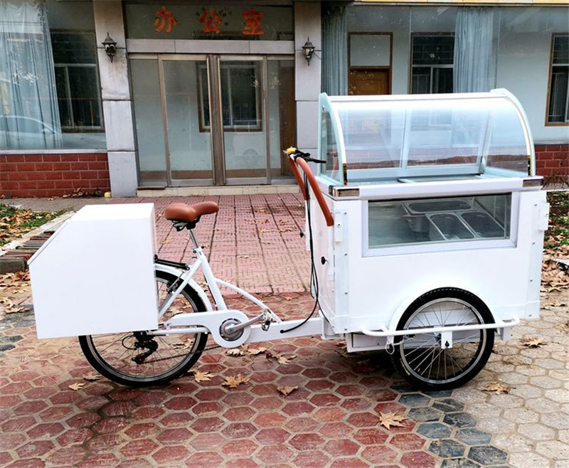 350w Portable Ice Cream Carts Bicycle Street Vending Cart Cargo Bike Tricycle Electric Trike for Adults