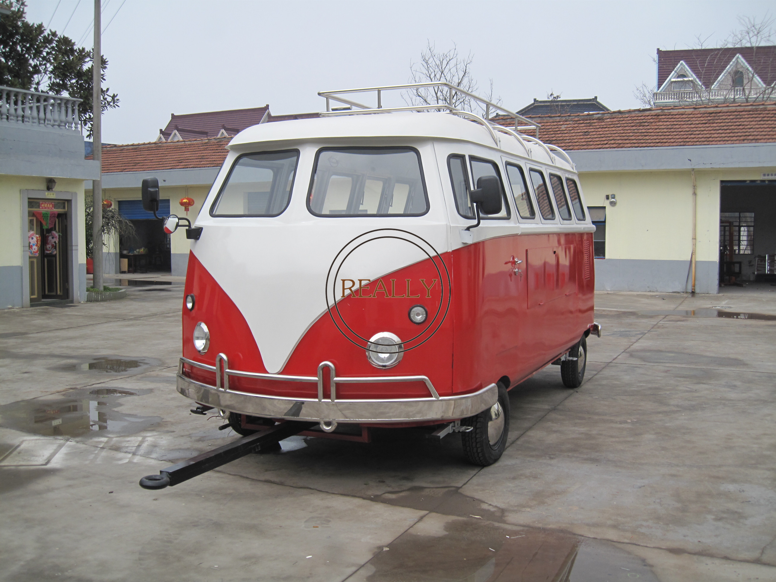 KN-BT500 Retro Red Color Mobile Breakfast Mobile Bbq Grilled Food Cart Food Truck Trailer for Sale 
