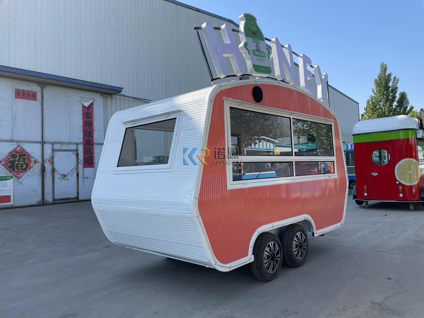 KN-YX-400X Hot Selling Mobile Food Kiosk Catering Trailer Sushi Food Truck Coffee Stall Food Van