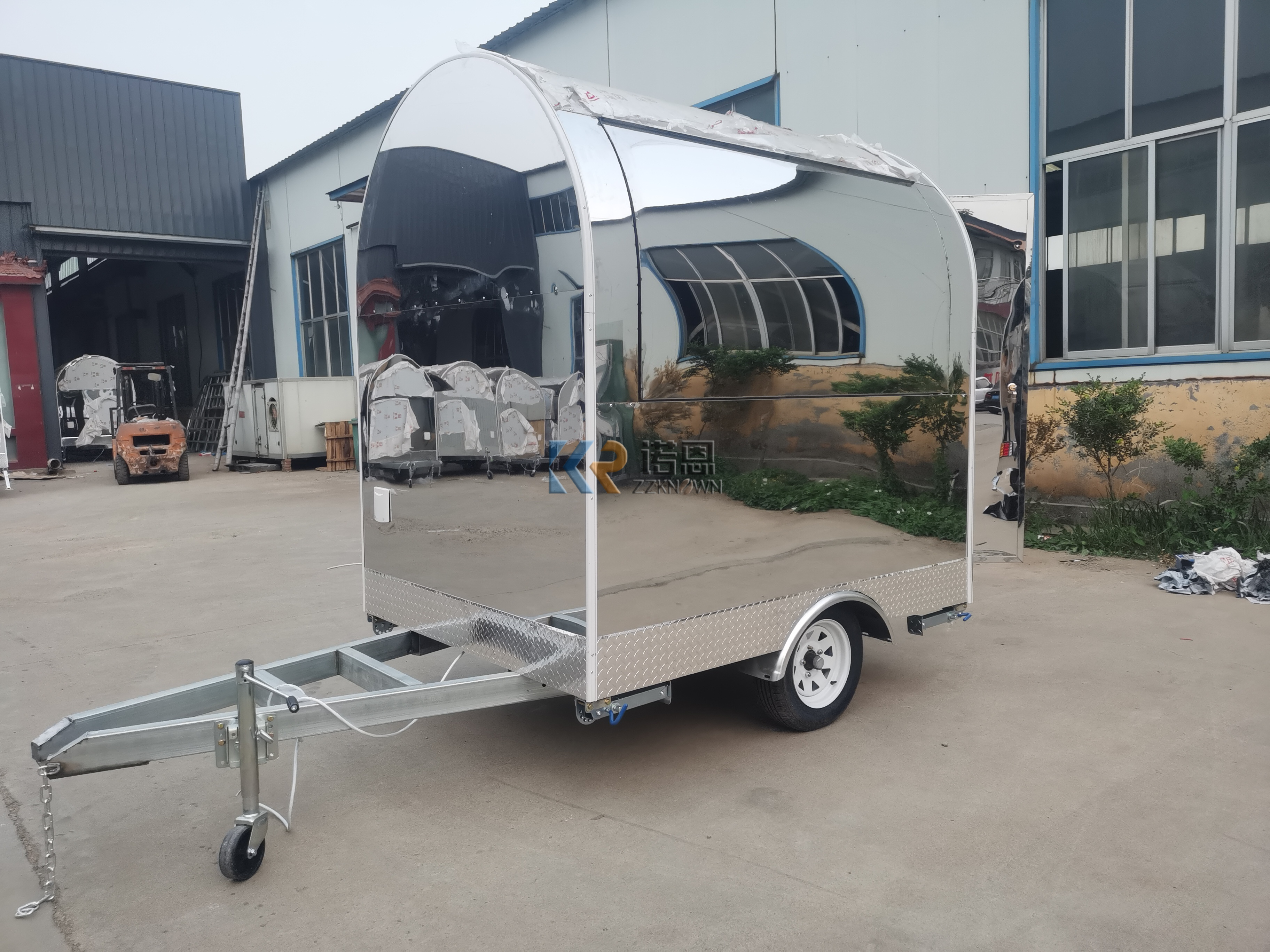 KN-QF-220Y Mobile Food Cart Mobile Fast Food Trailer Stainless Steel Food Truck Trailer With DOT CE 