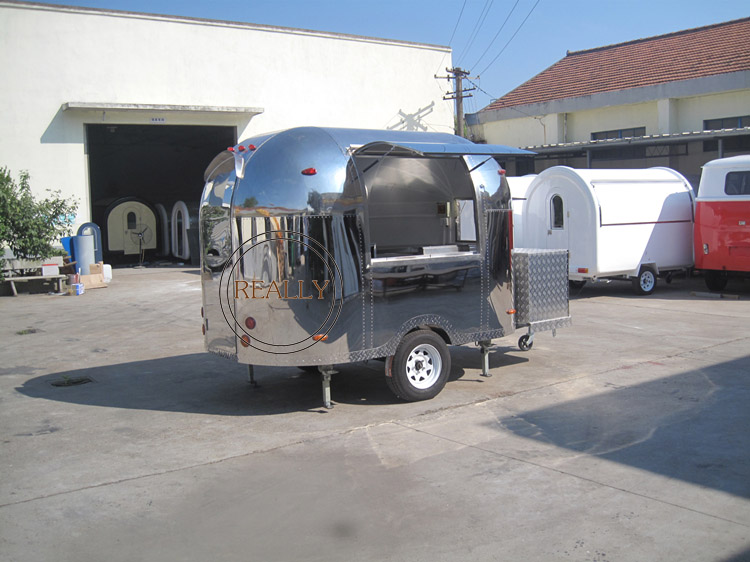 3m Length Customized Made Stainless Steel Airstream Snack Food Trailer Food Concession Trailer