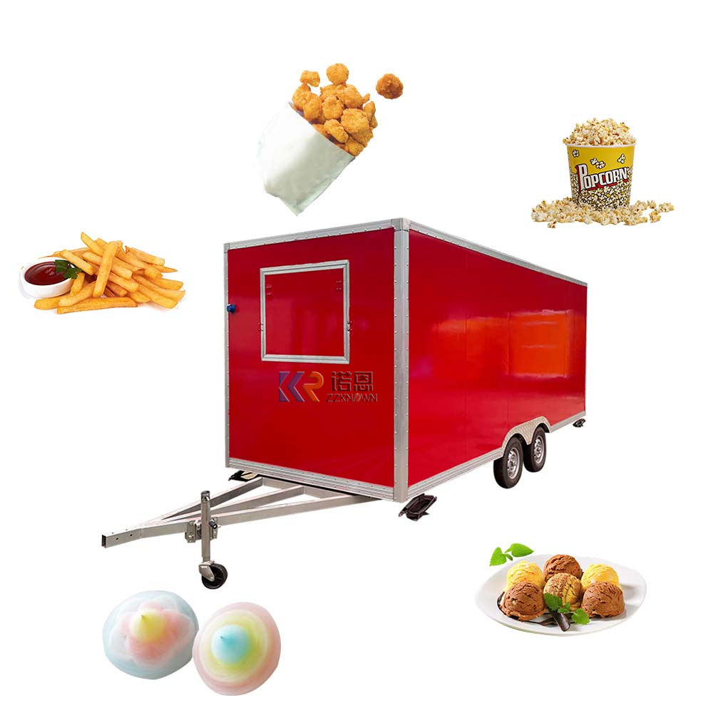 KN-FS-490 Food Display Food Trailer With Deep Fryer Carts Mobile Trailers Small Design Kiosk Trailer Mobile Food Cart