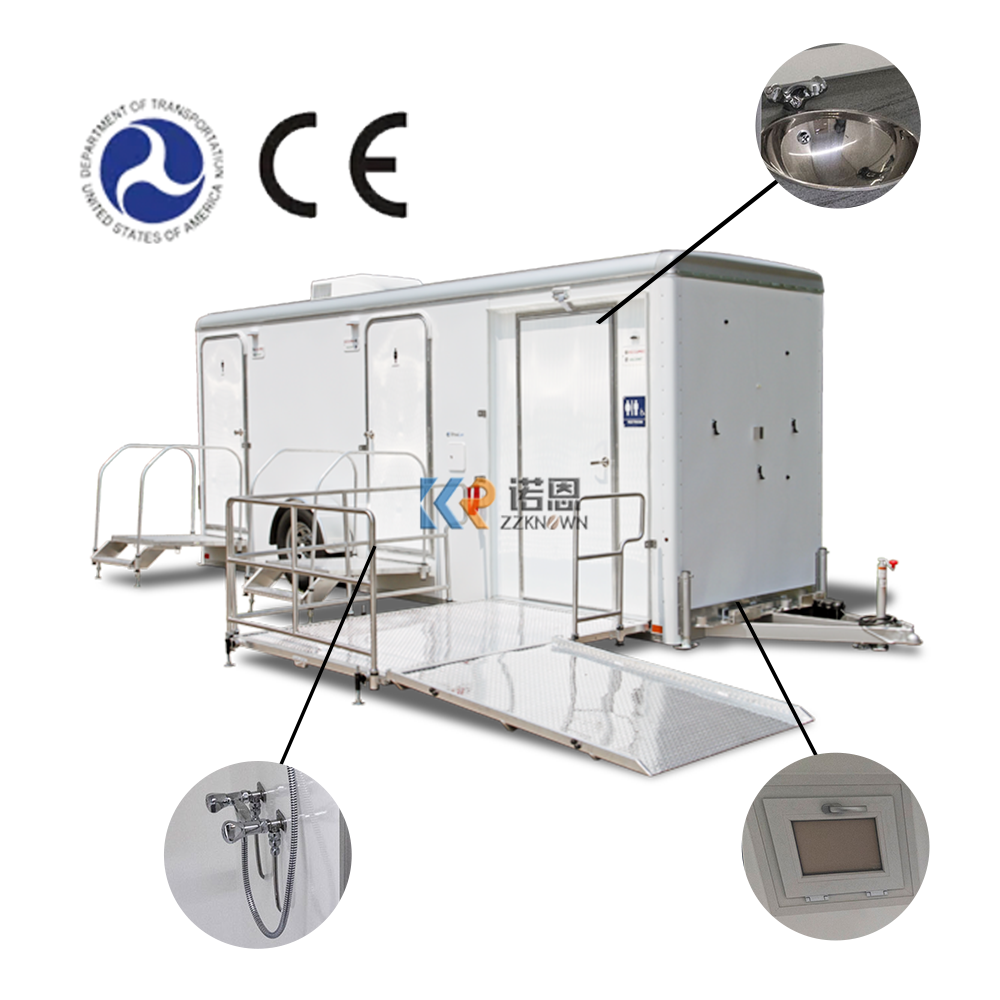 Wholesale Price Toilet Trailer Outdoor Fiberglass Portable Toilets Luxury Mobile Automatic Self Cleaning Public Restroom