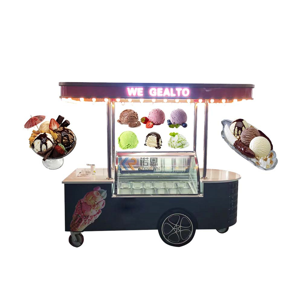 Mobile Mini Street Ice Cream Food Stall Cart For Thailand Mobile Food Popsicle Ice Cream Cart