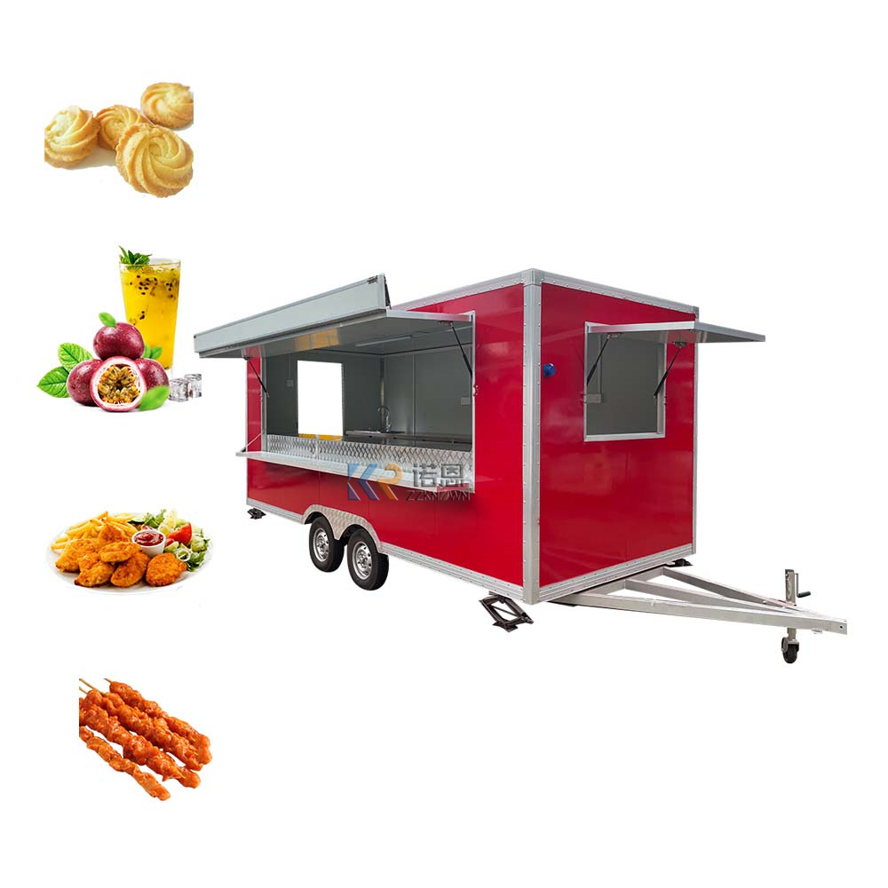 KN-FS-490 Food Display Food Trailer With Deep Fryer Carts Mobile Trailers Small Design Kiosk Trailer Mobile Food Cart