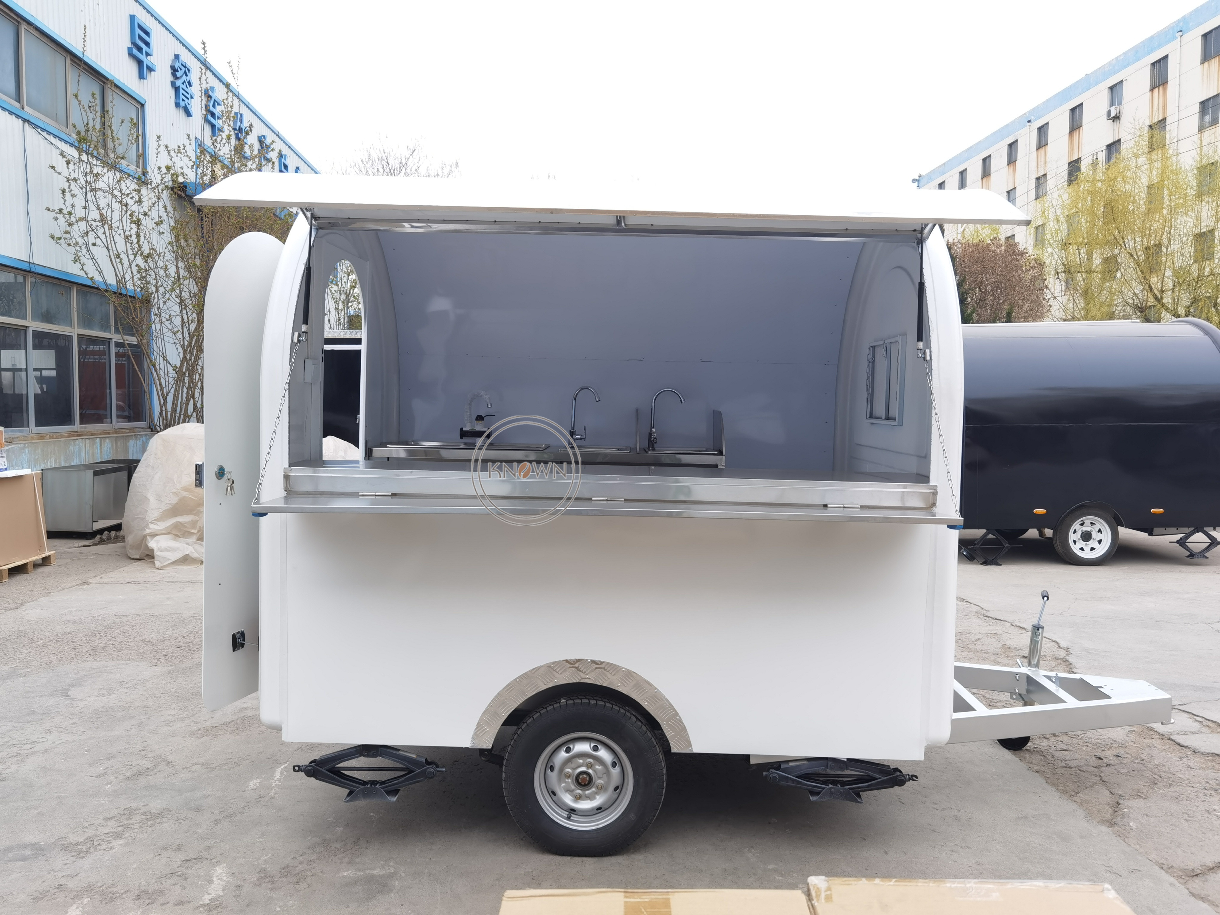 KN-FR-230B Air Conditioner Mobile Hamburger Food Vending Trailer Stainless Steel Food Truck Kiosk