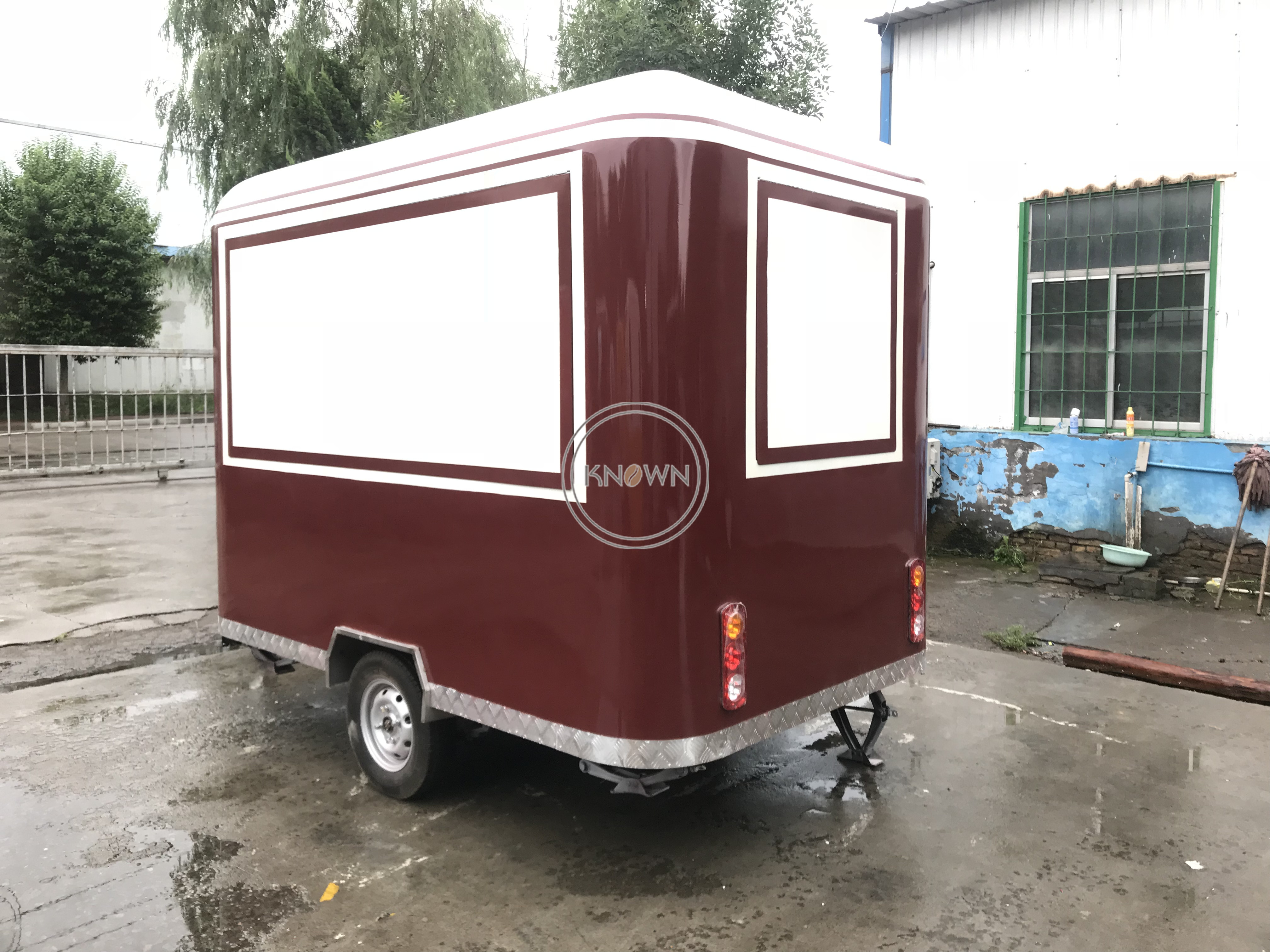 KN-QF-280B Mobile Food Cart Mobile Hot Dog Carts Concession Trailer Towable Stainless Steel Food Trailer For Sale