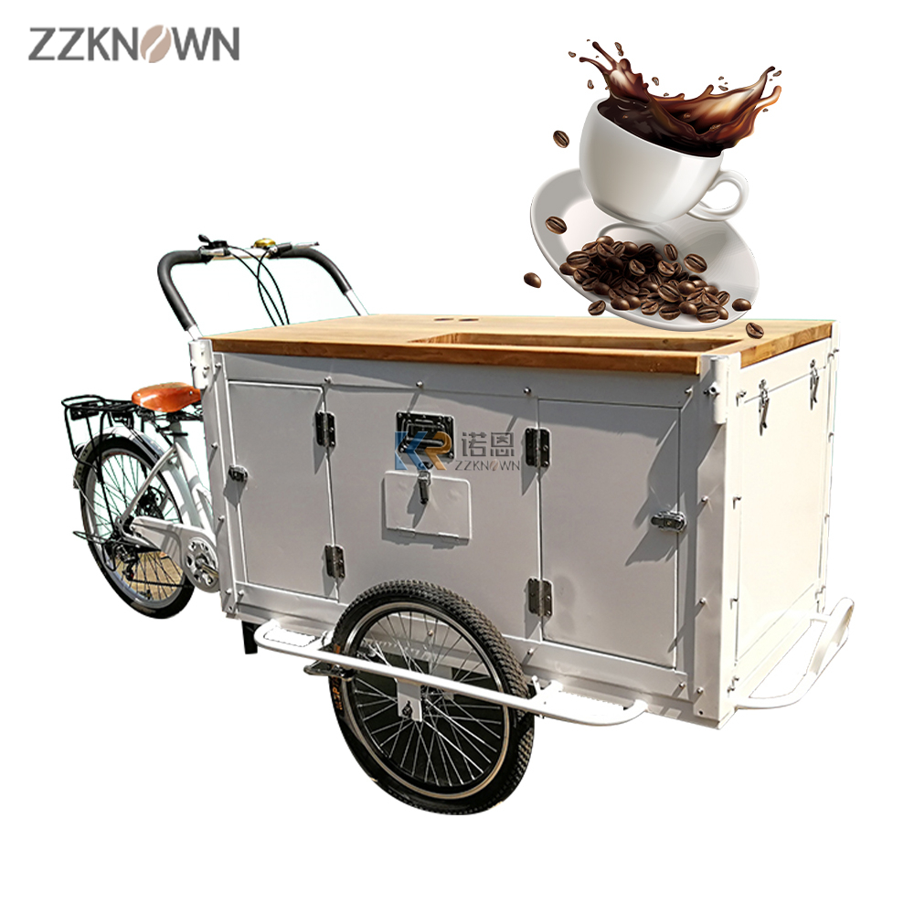 China Made Coffee Bicycle Food Cart for Sale Coffee Tricycle Mobile Food Kiosk