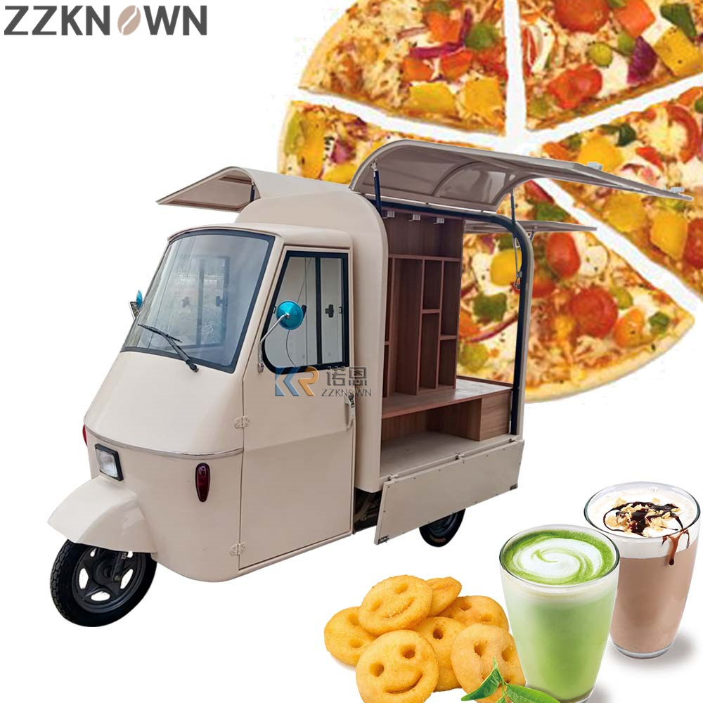 CE Approved Ape Electric Tricycle Food Truck Outdoor Street Mobile Hot Dog Vending Carts
