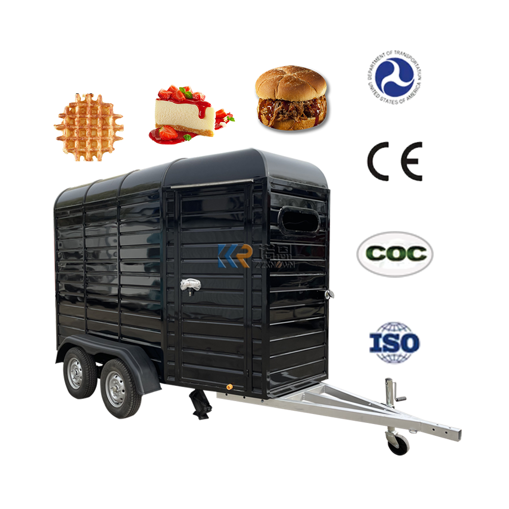 KN-YD-300B Affordable Mobile Restaurant Fast Food Kiosk Hot Dog Stand Ice Cream Truck Snacks Shop Horsebox Catering Trailer