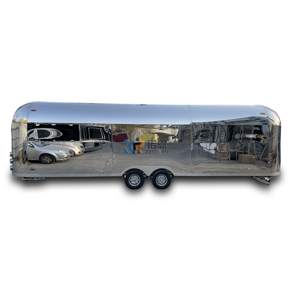 KN-QF-800S Mobile Trucks Stainless Steel Food Trailers Fully Equipped Mobile Fast Stainless Steel Food Trailer