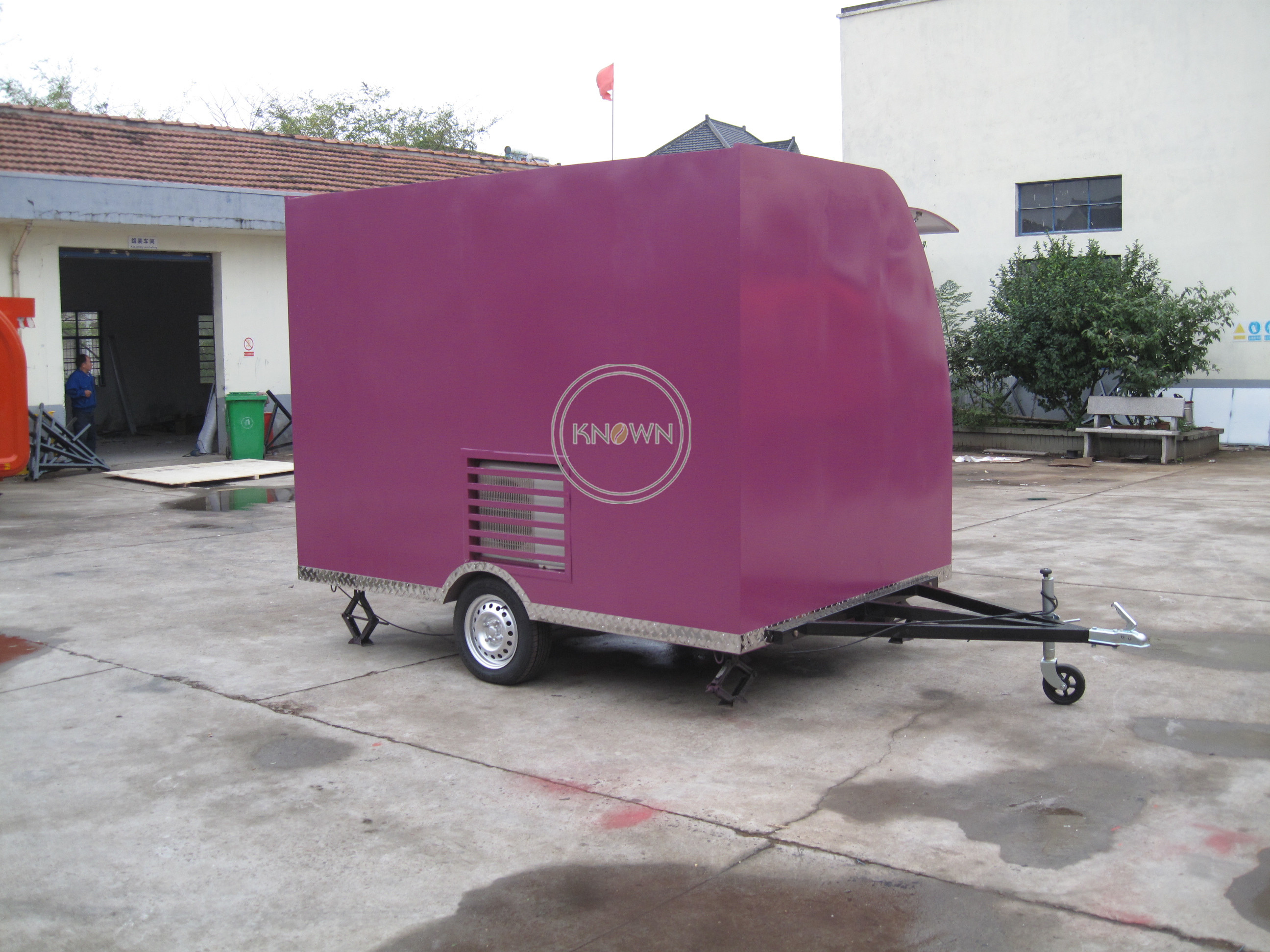 KN-FR-290B 2.9m Length Red Mobile Fast Food Trailer Ice Cream Vending Street Mobile Cart Price 