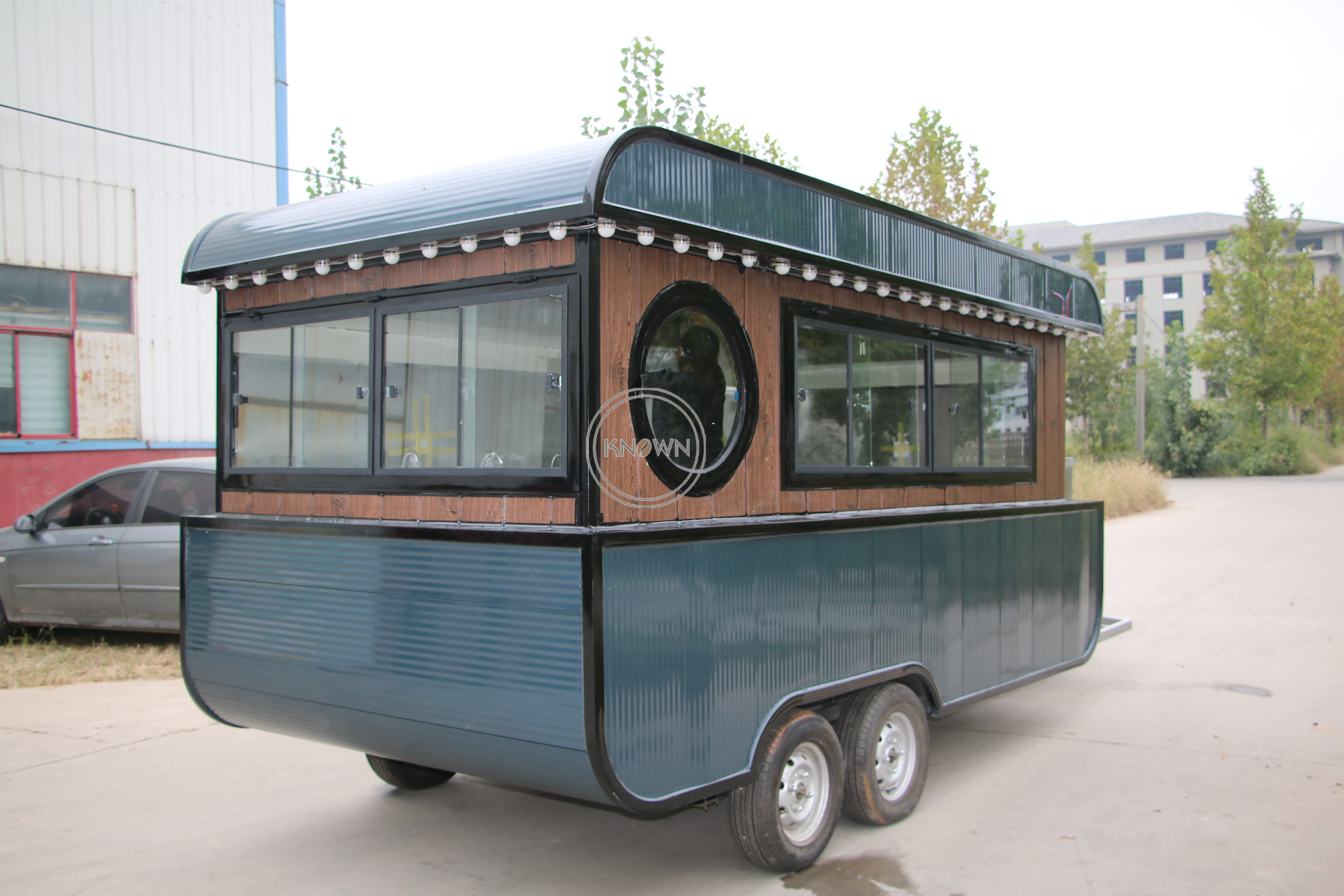 Mobile Boat Shape Food Trailer support Customization Outdoor Coffee Food Truck Cart for Sale