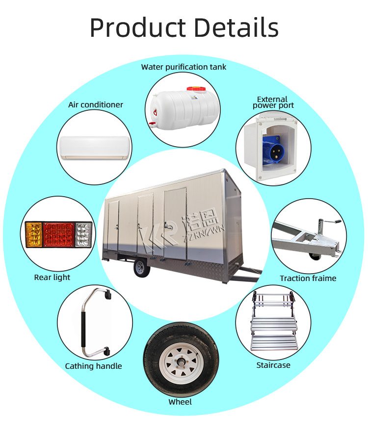 Public Environmental Movable Toilet Cabin Outdoor Metal Portable Mobile Toilets Easy Install