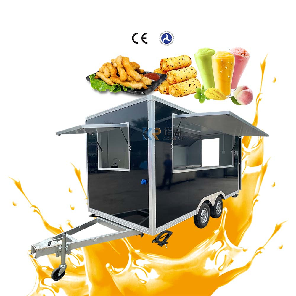 Mobile Food Coffee Cart Ice Cream Kiosk DOT Concession Trailer Restaurant Food Truck With Full Kitchen for Sale 