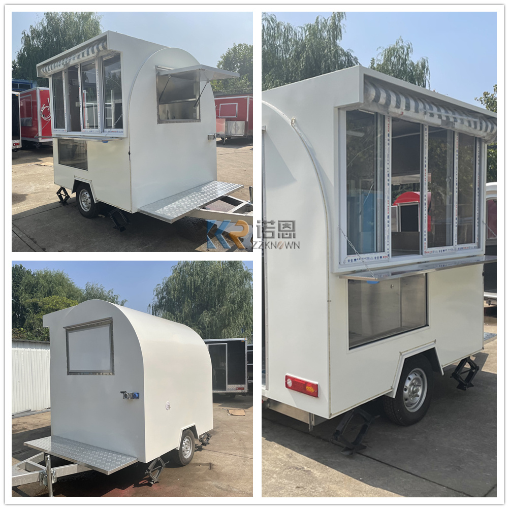 KN-FR-210H China Food Trailers Food Truck Ice Cart Kitchen Van Shop Station Mobile Caravan Trailers For Sale