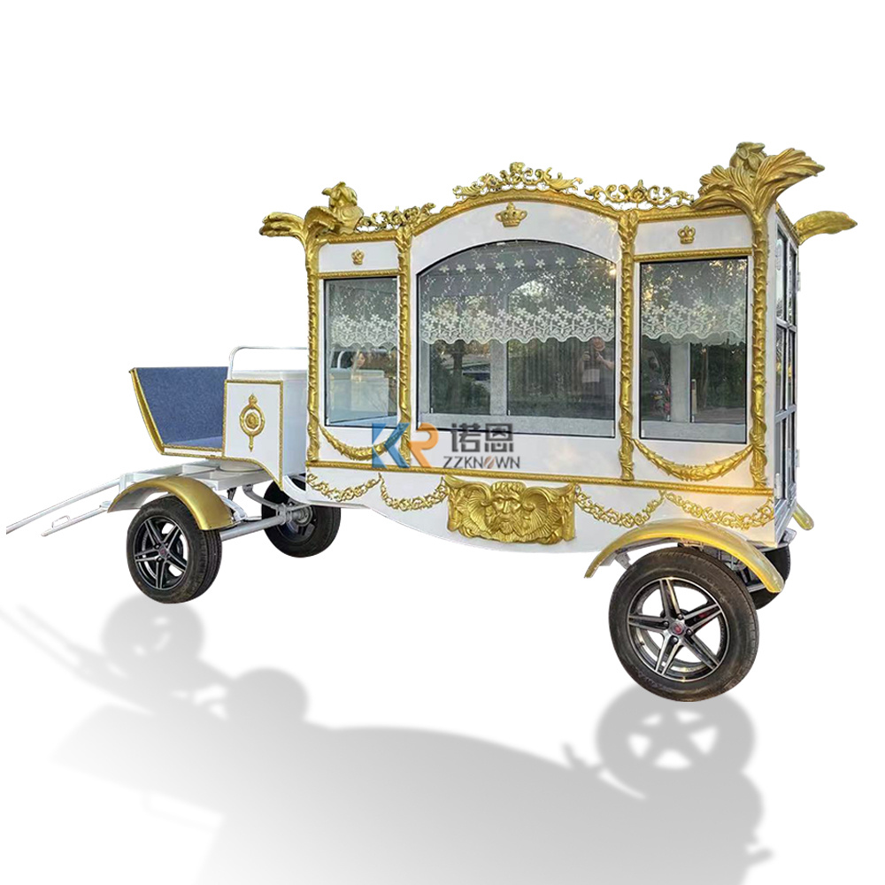 Modern Design White Horse Drawn Buggy Royal Horse Casket Chariot Funeral Carriage Manufacturers Funeral Electric Hearse