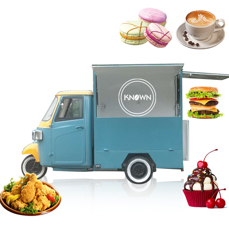 Electric Tricycle Food Truck with Full Kitchen Full Equipped Coffee Tricycle Food Cart Trailer with CE DOT