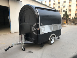 220cm Length Cart All Stainless Steel Food Cart for Fast Food Trailer Truck with 2 Big Wheels