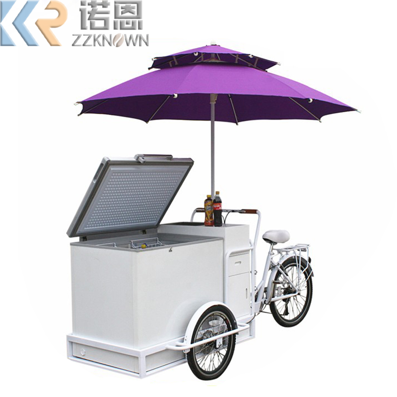 Electric Ice Cream Tricycle Cart Bike for Sale Cabin Cargo Tricycle with Freezer for Food Delivery 