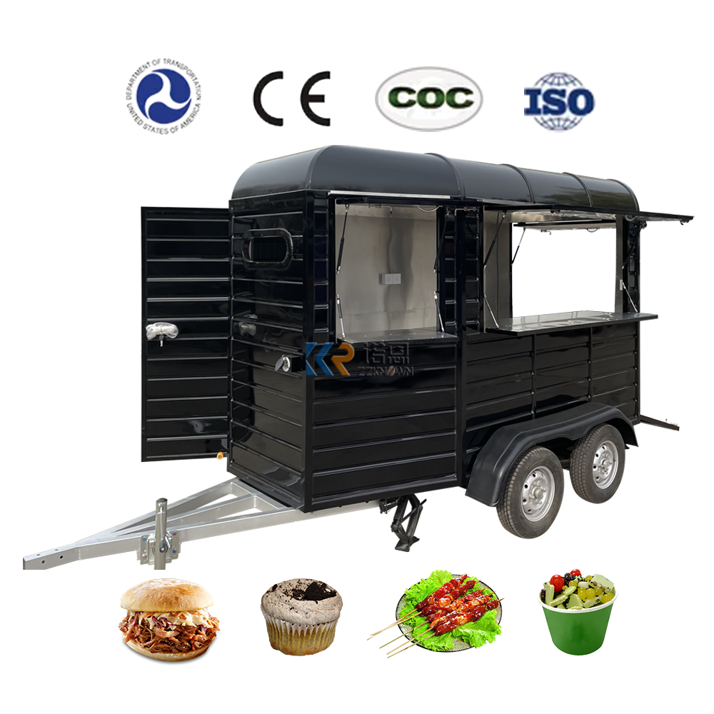 Mobile Coffee Ice Cream Fast Food Truck Trailers Fully Equipped Hot Dog Pizza Food Trailer For Sale