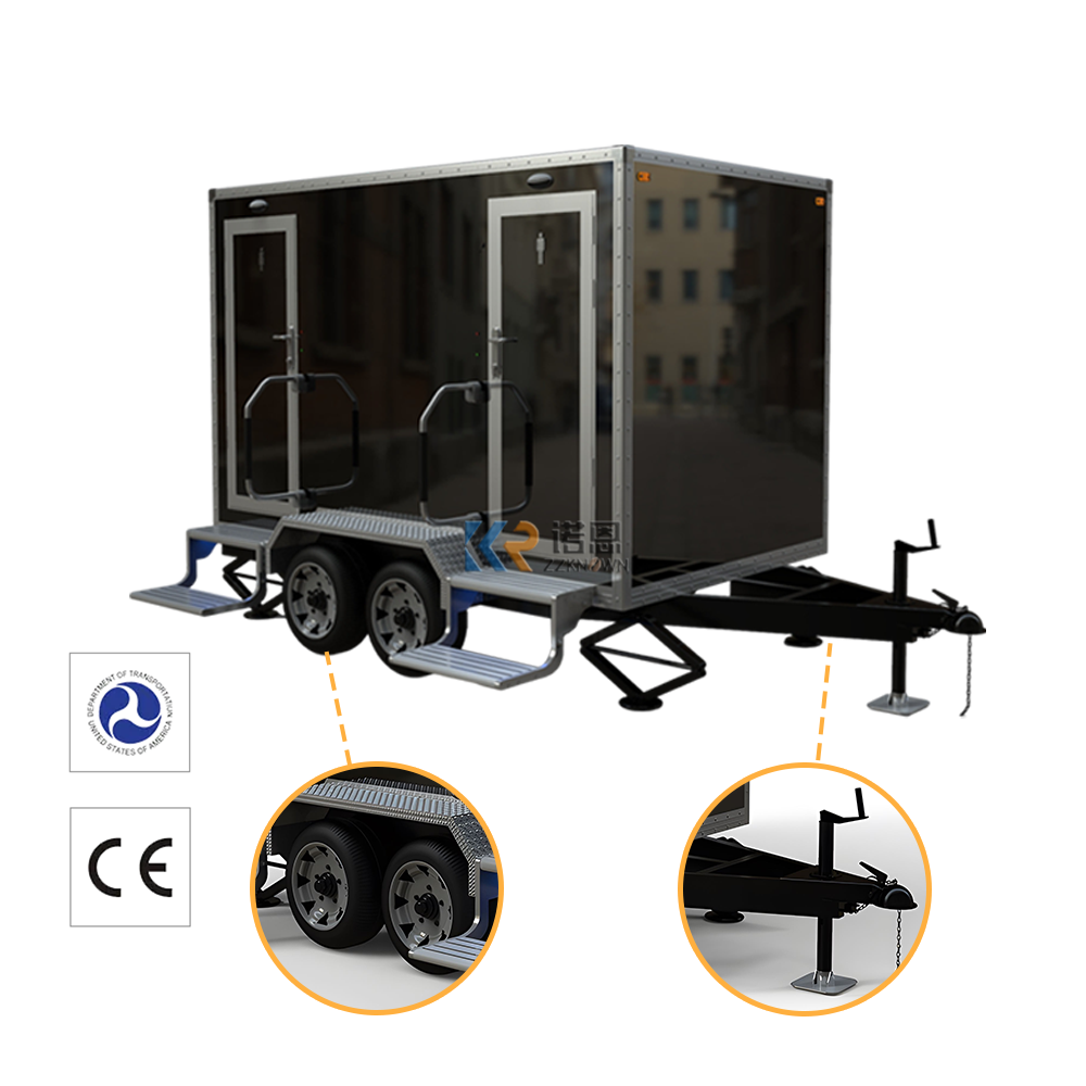 Portable Luxury Restroom Toilet Trailer Kitchen Sewage 110v Moveable Toilet And Shower Trailer House On Wheels 