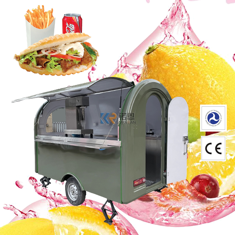KN-FR-280B Food Trailers Bubble Tea Carts Foodtruck Donut Trailer Kiosk for Sale