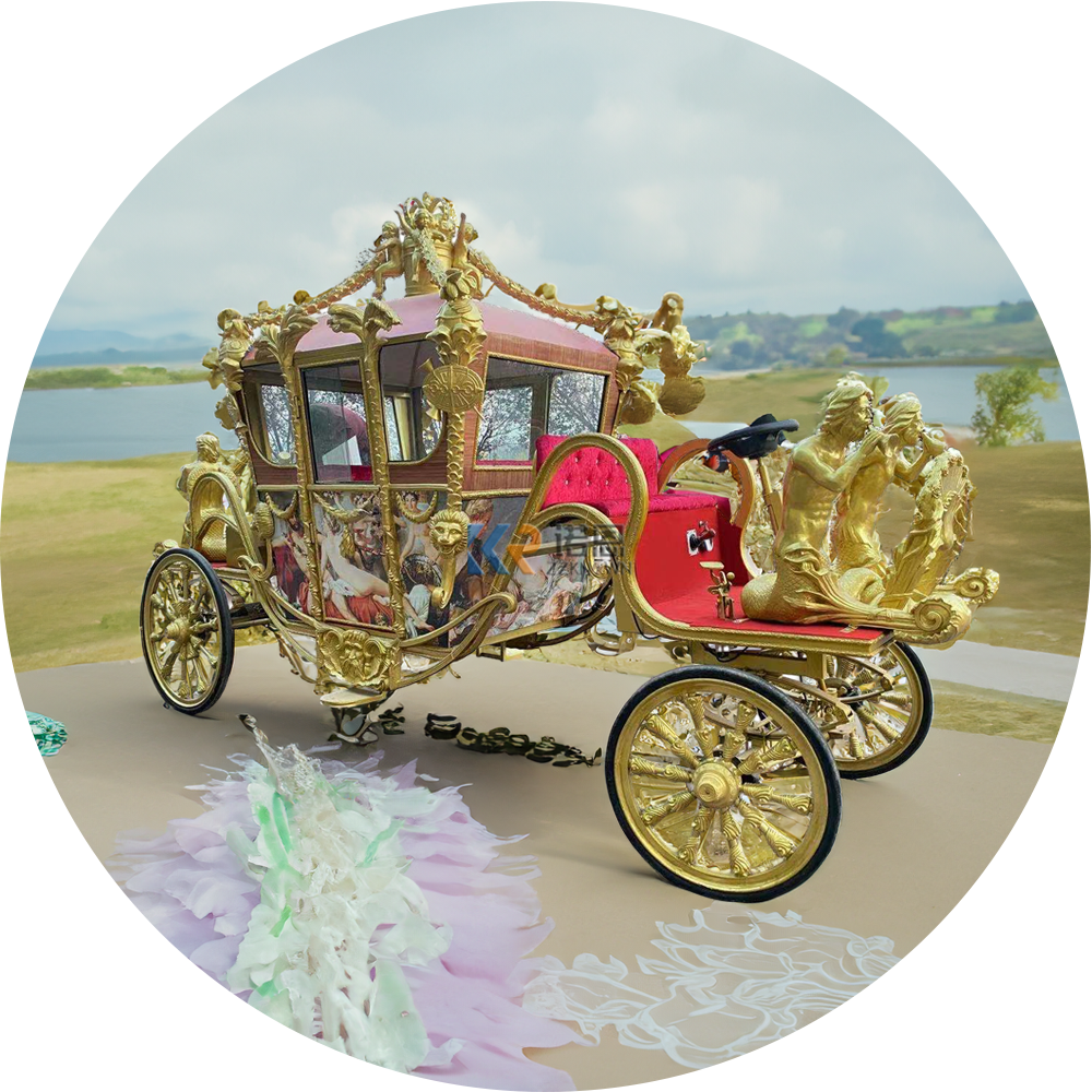 OEM European Royal Horse Drawn Wagon Electric Wedding Photography Scenic Reception Exhibition Most Popular Horse Carriage
